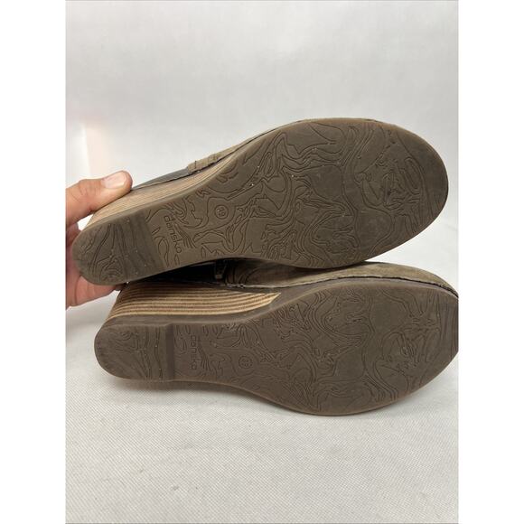 Dansko Womens Shirley Brown Leather Wedge Zip Ankle Boots Size 39 - Picture 8 of 9